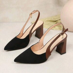 Black/Brown Block Heels